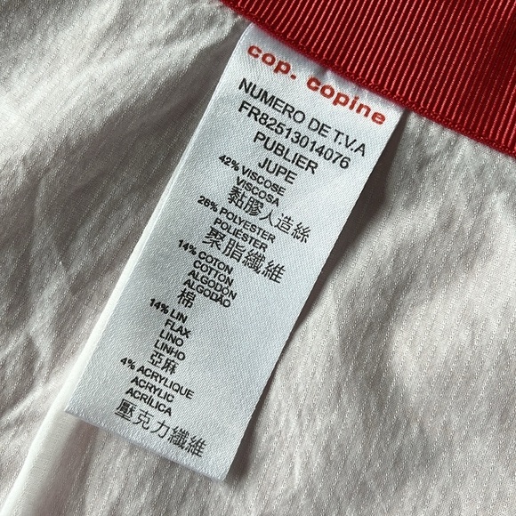 Cop.Copine Publier A-Line Red Pink Mini Skirt Linen Blend Tweed Sz 38 (M) - Picture 16 of 16